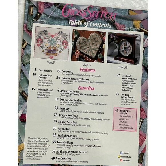 Set Of 6 Vintage Cross-Stitch Magazines 1992 Classic Cross-Stitch & Just CrossSt - Picture 7 of 9